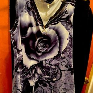 No brand black rose shirt